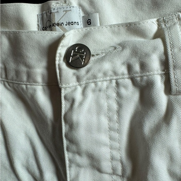 Calvin Klein Woman's White Beaded Crocked Pants Jeans Size 6 Vtg Japan - Picture 5 of 13